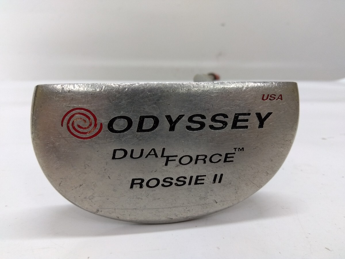 【中古パター】 ODYSSEY DUAL FORCE ROSSIE Ⅱ flex:不明メンズ右オリジナルスチールシャフト オデッセイ デュアルフォース ロッシー拍卖