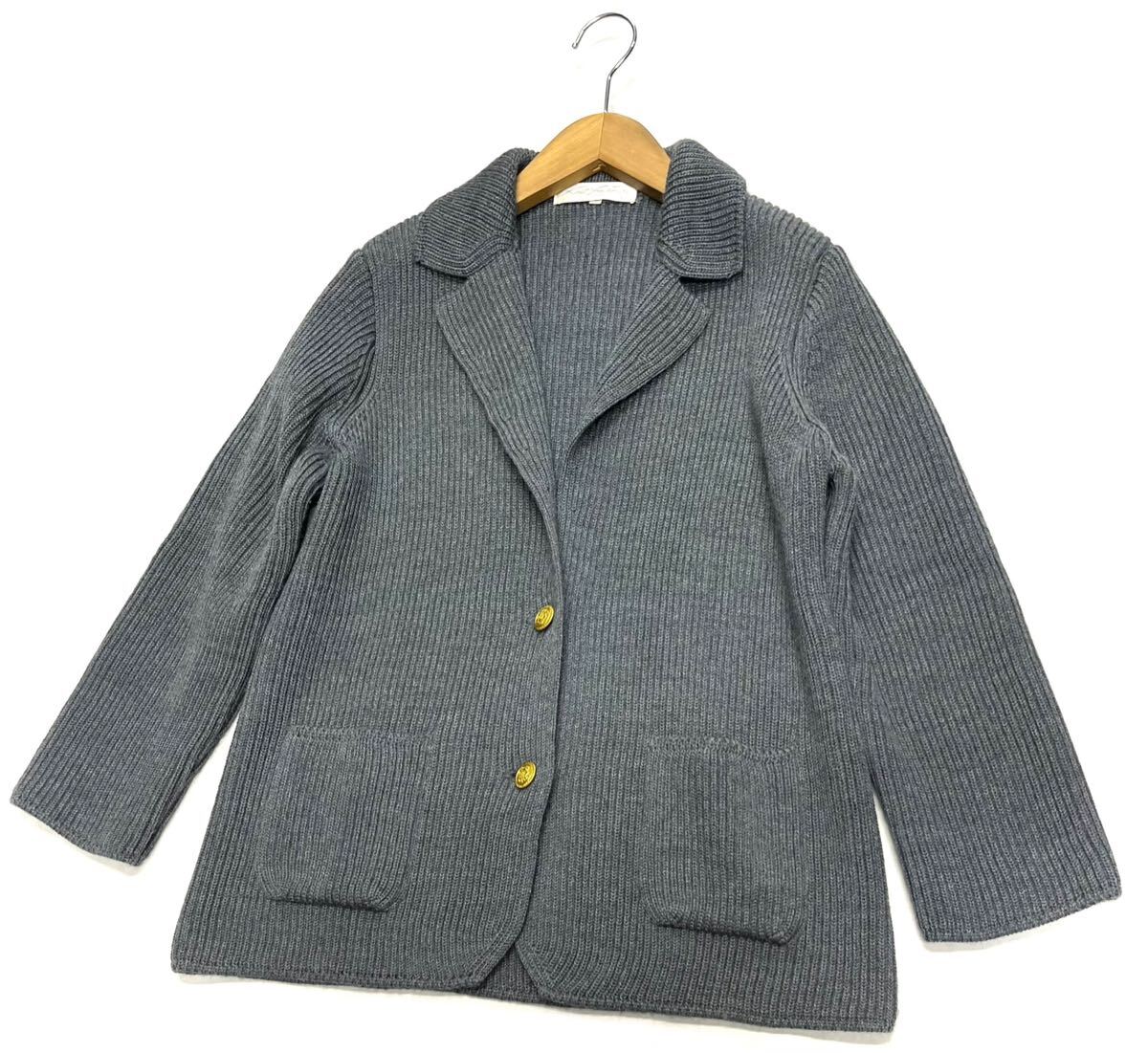 Knit Fnn Tamura★(L)ウール100% ニット ジャケット /グレー系 美品拍卖