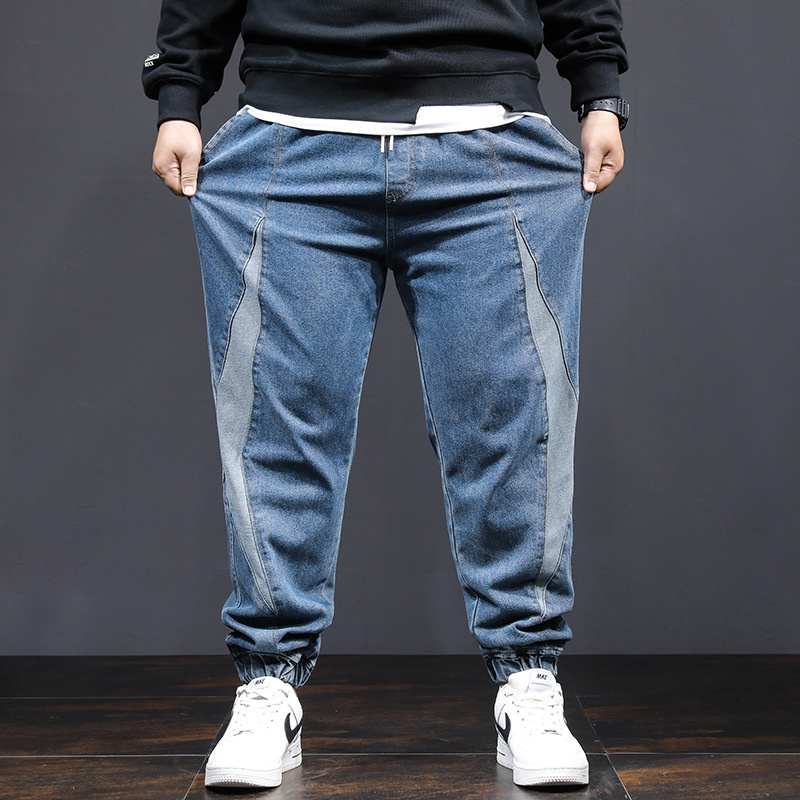 デニムパンツ 微ストレッチ入り メンズ*新品 ジーンズ ボトムス ジョガーパンツ 春秋冬ズボン イージーパンツ【9906】ブルー 3XL拍卖