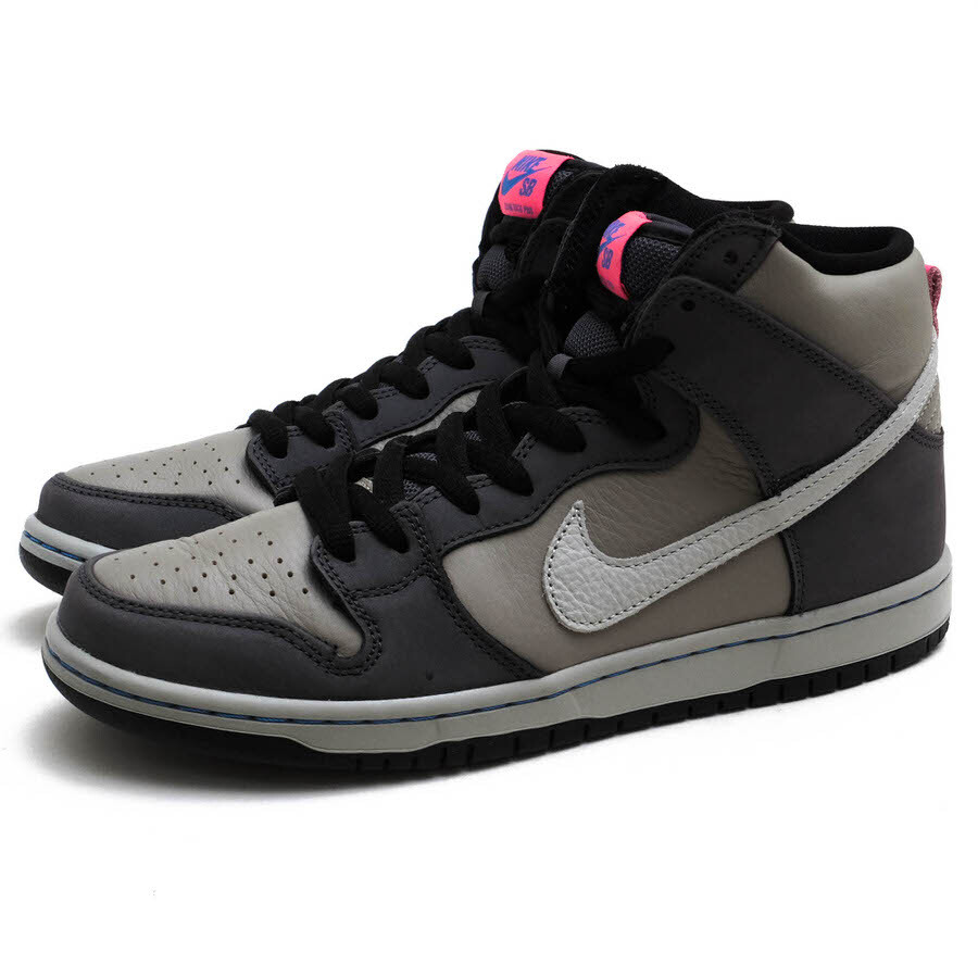 NIKE ナイキ ハイカットスニーカー DJ9800-001 SB Dunk High Pro ISO Medium Grey Pink ダンク ハイ プロ 天然皮革拍卖