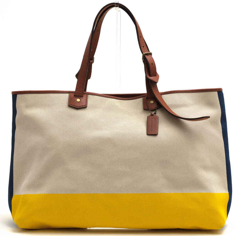 COACH コーチ トートバッグ 71326 Bleecker Colorblock Canvas Holdall ブリーカー カラーブロック キャンバス ホールドオール バイカラ拍卖
