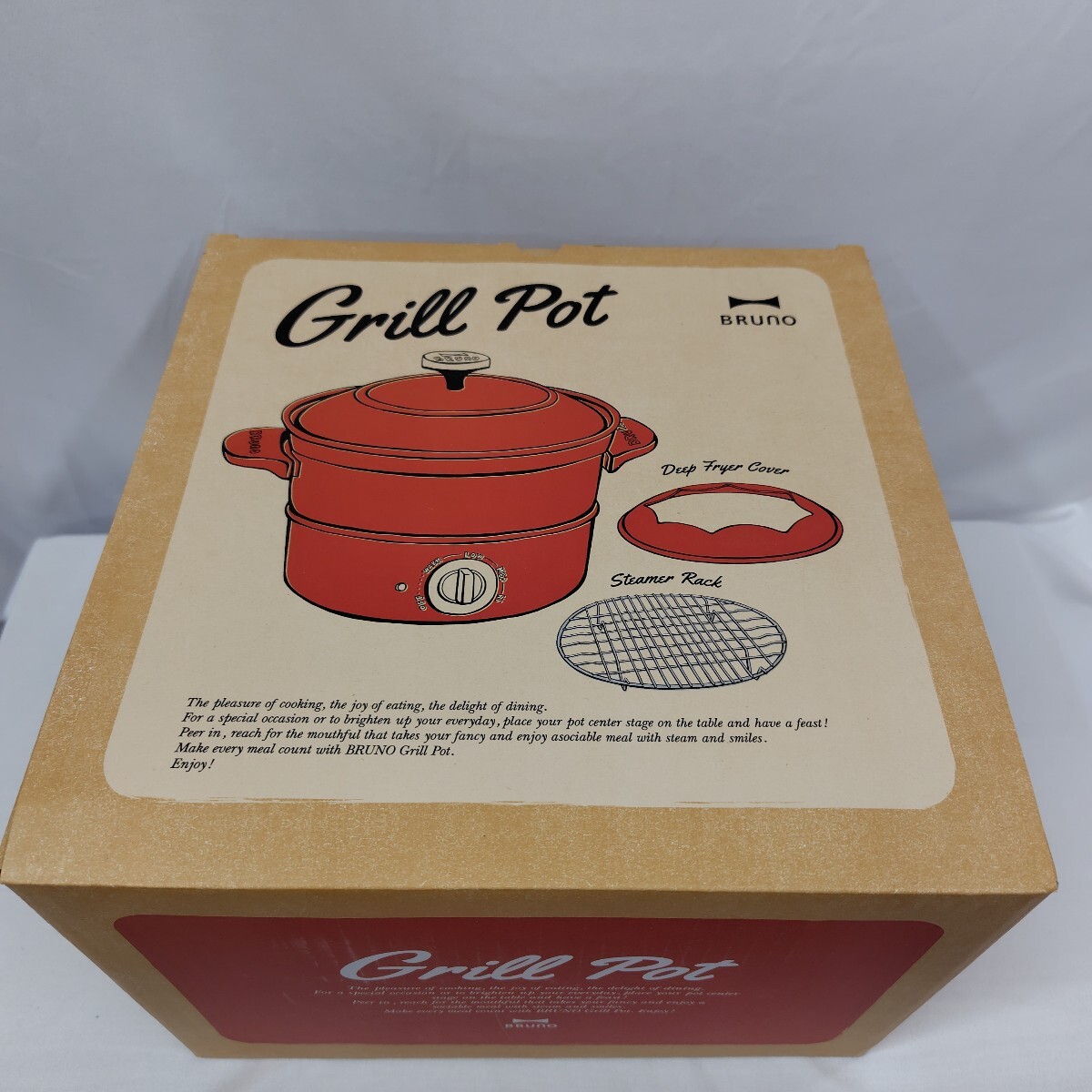 ブルーノ BRUNO マルチグリルポット BOE029-RD (レッド)拍卖