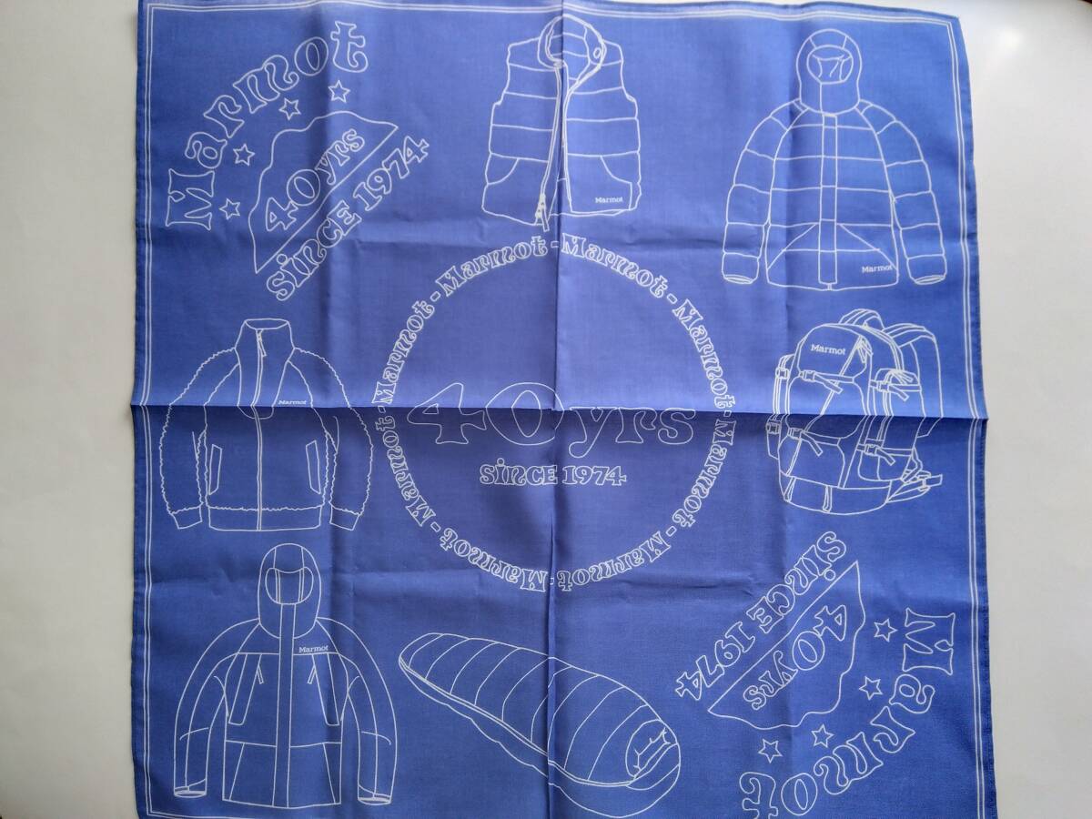 Marmot★1974から40年 バンダナ ブルー★マーモット 四角友里 登山 アウトドア拍卖