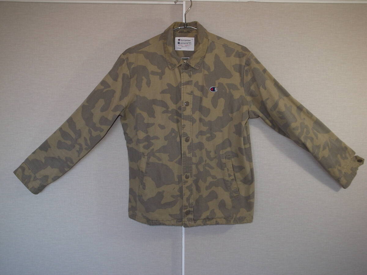 Champion x Rochester NY コーチ ジャケット サイズS チャンピオン ロチェスターNY カモフラ 迷彩柄 ジャージ スポーツウェア 古着 即決拍卖