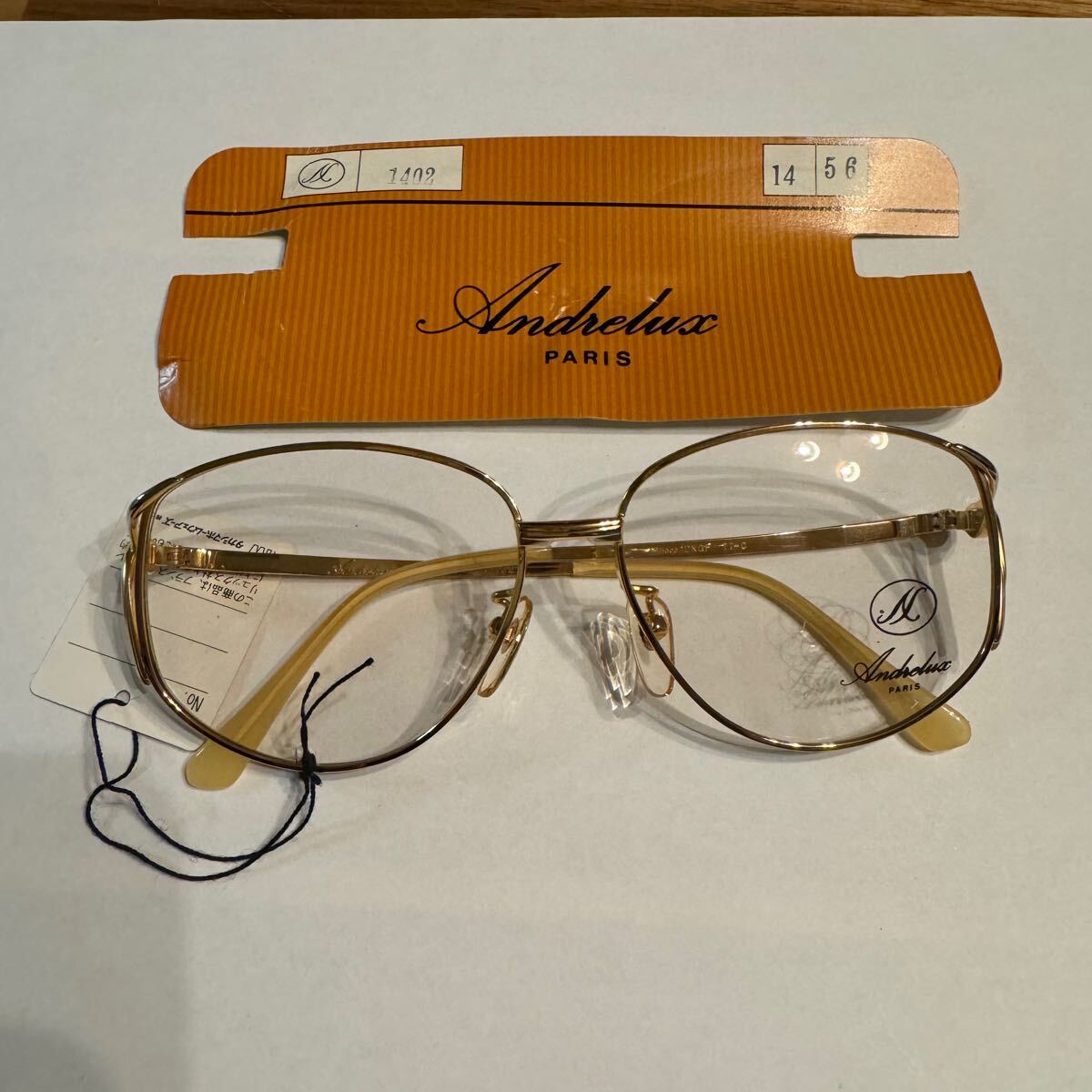 送料無料 Andrelux アンドレリュックス メガネフレーム 1402 ウェリントン型 金縁 14 56拍卖