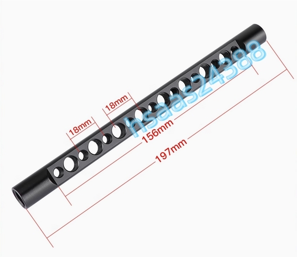 CAMVATE 15mmチーズロッド カメラチーズバー M12-197mm 1/4"&3/8"ネジ穴付き ビデオDSLRカメラケージ、リグに対応 197mm拍卖