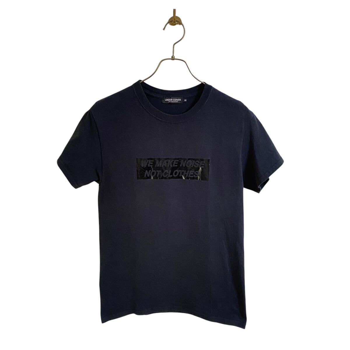 【アンダーカバー UNDERCOVER we make noise not clothes スローガン スポット限定品 Tシャツ 黒×黒 ボックスロゴ メンズS artscabut期】拍卖