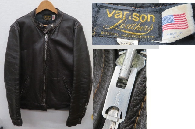 USA製80's90'sビンテージTALONタロン バンソンVANSON シングルライダース レザージャケット 裏地キルティング アメリカ米国製拍卖