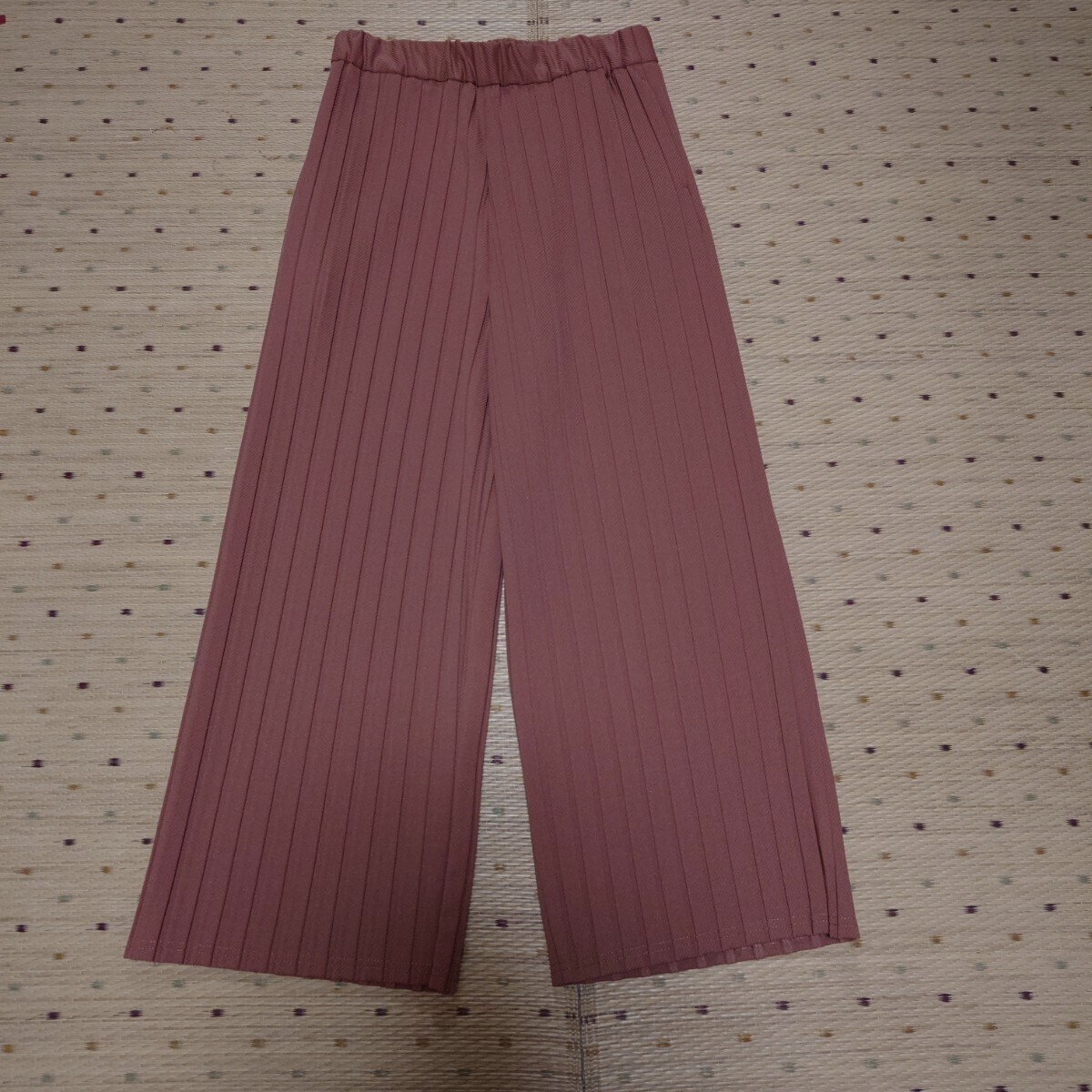 美品しまむらdearful リブワイドパンツ ピンクブラウン 拍卖