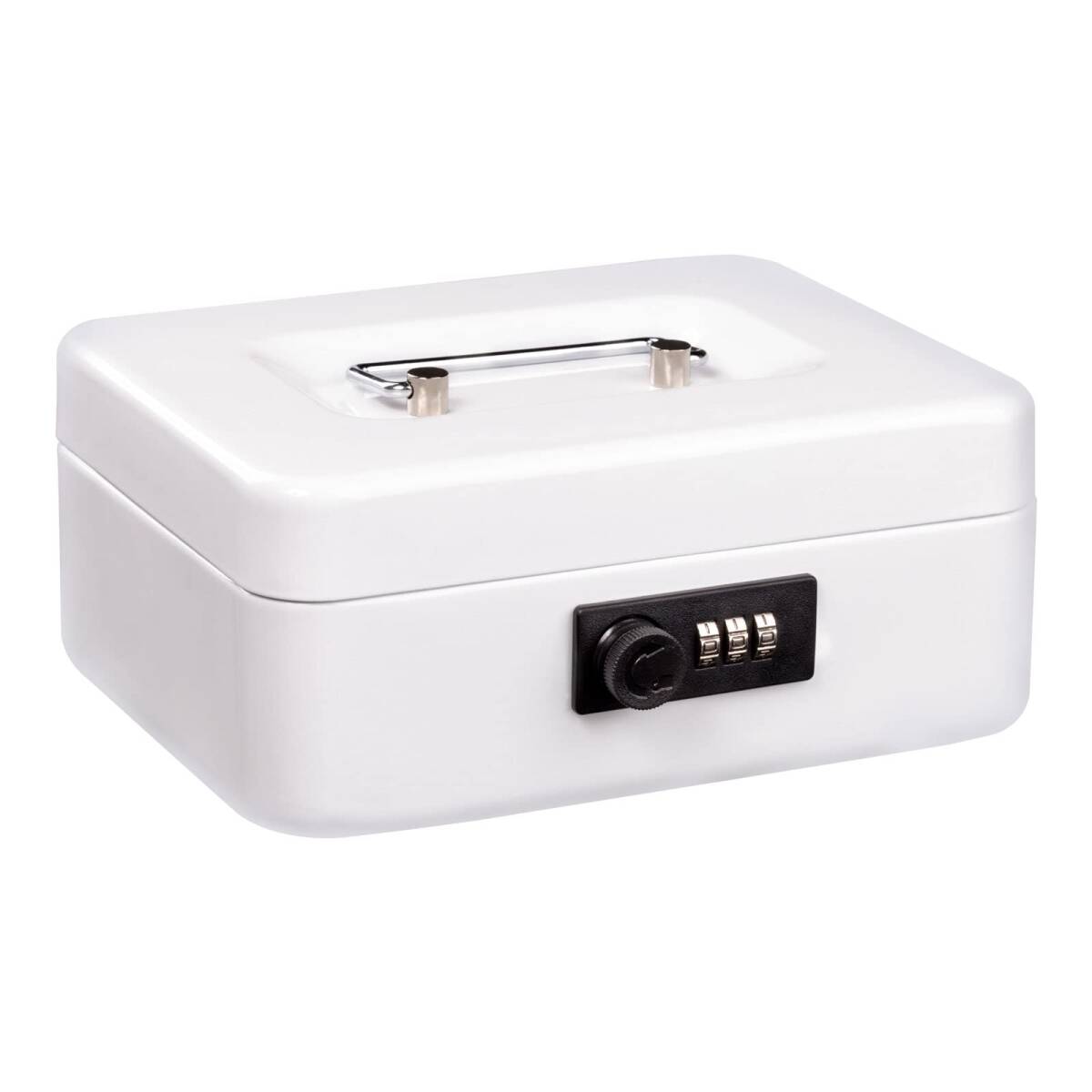 手提げ金庫 ダイヤル付 B6サイズ キャッシュメイト スチール製 家庭用 オフィス ホワイト拍卖