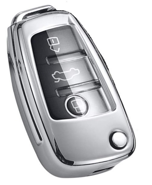 【シルバー】アウディ Audi キーケース 専用 タイプC TT A1 A3 Q2 Q3 R8 S3 S6 専用 高級 キーケース キーカバー TPU拍卖