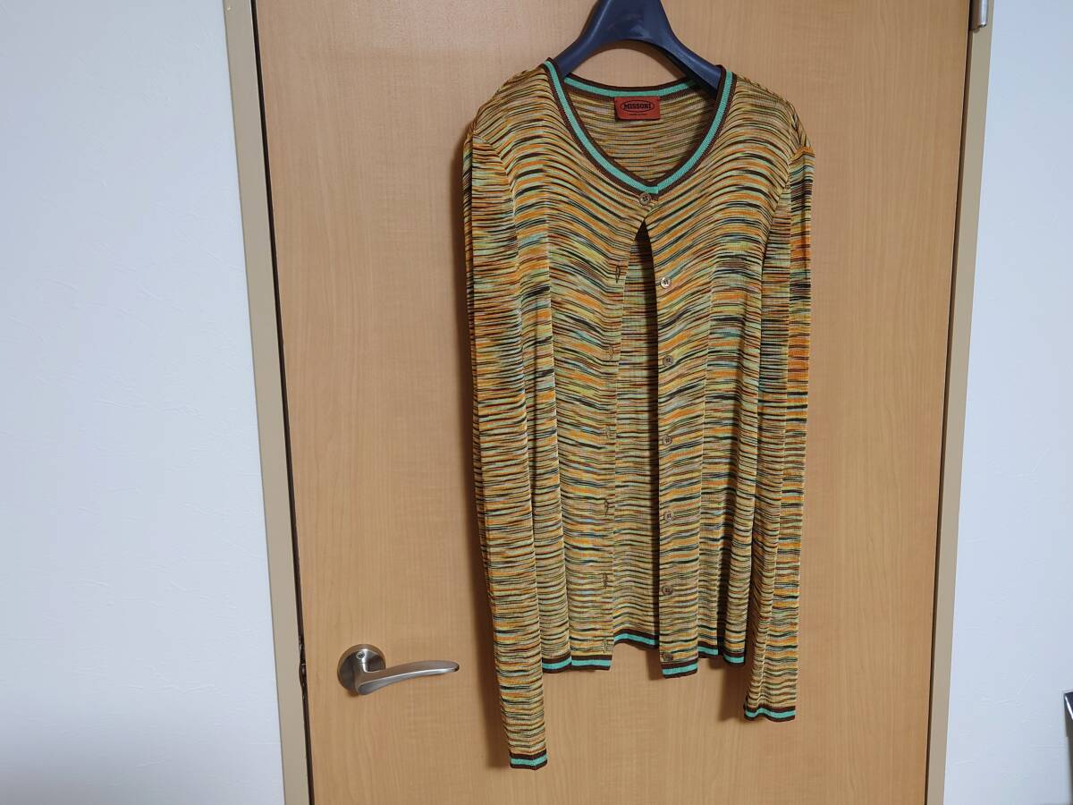 ☆全国送料無料☆MISSONI ミッソーニのイタリア製長袖薄手ニットカーディガン拍卖
