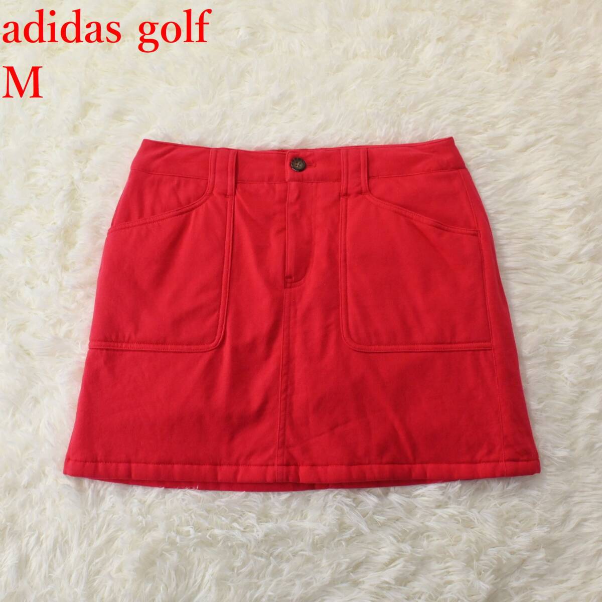 サイズM 美品 アディダスゴルフ 赤 中綿 スカート拍卖