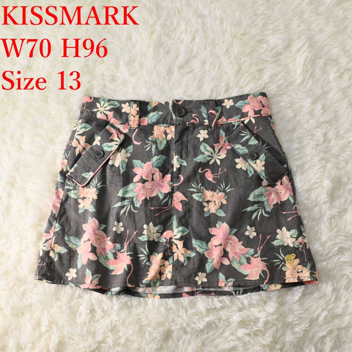 G3 サイズ13 W70 H96 キスマークゴルフ グレー花柄 スカート拍卖