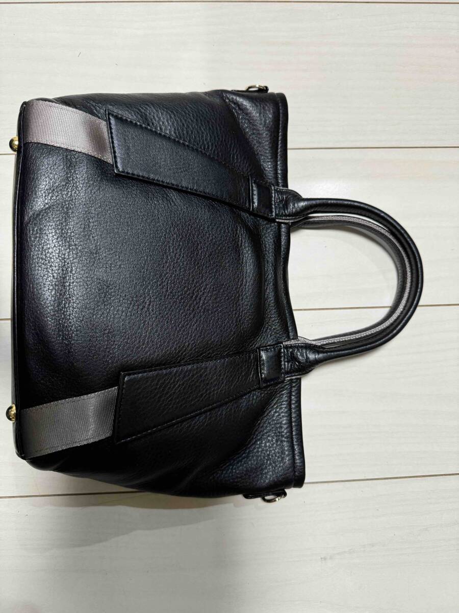 (^^) efffy テープハンド ハンドバッグ 黒 ブラック black 2Way ツーウェイ ショルダー エフィー ロゴ引手 天マグネット拍卖