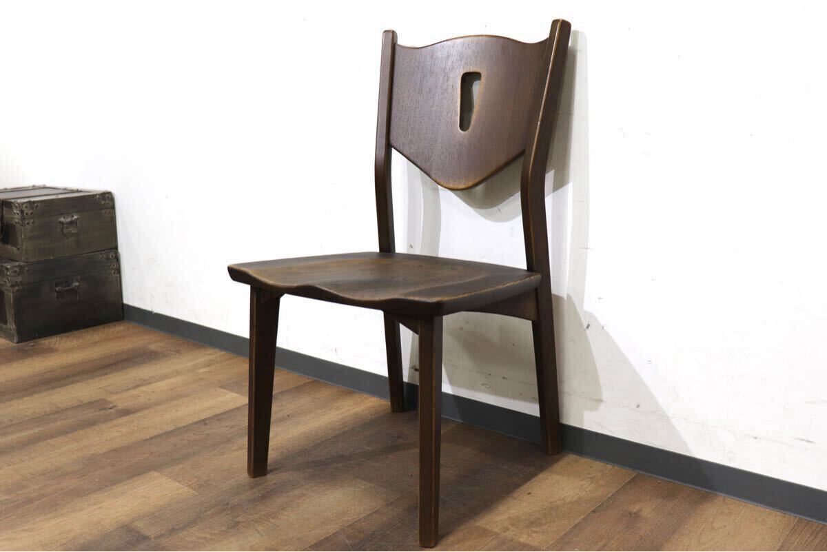 GMHN299D○府中家具 ダイニングチェア アームレスチェア 食卓椅子 椅子 チェア オーク材 アンティーク調 ベトナム製 展示品拍卖
