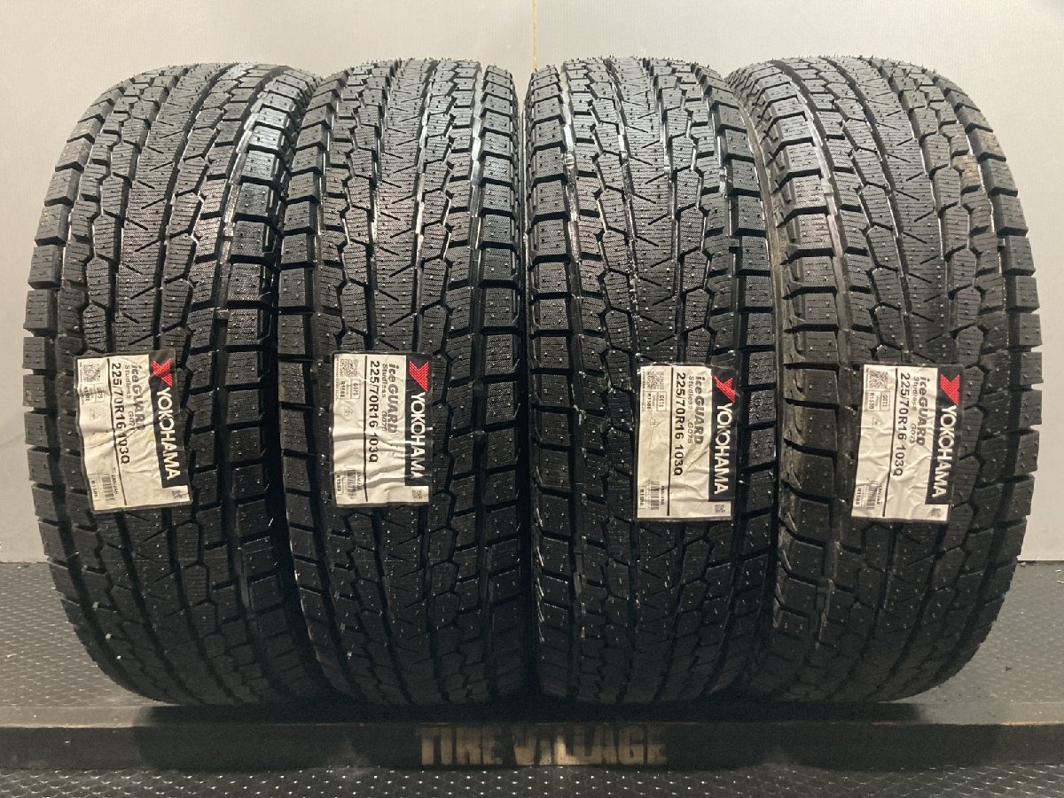 札幌発 店頭引取可【新品】YOKOHAMA ice GUARD G075 225/70R16 103Q 16インチ スタッドレス 4本 22年製 デリカD:5 ラングラー等(MTO322)拍卖