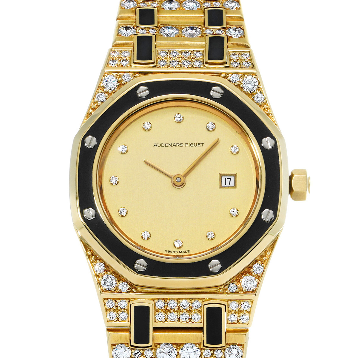 オーデマピゲ ロイヤルオーク ブレスダイヤ 11Pダイヤ 56238BA ゴールド メンズ 腕時計 クォーツ 中古 銀蔵拍卖