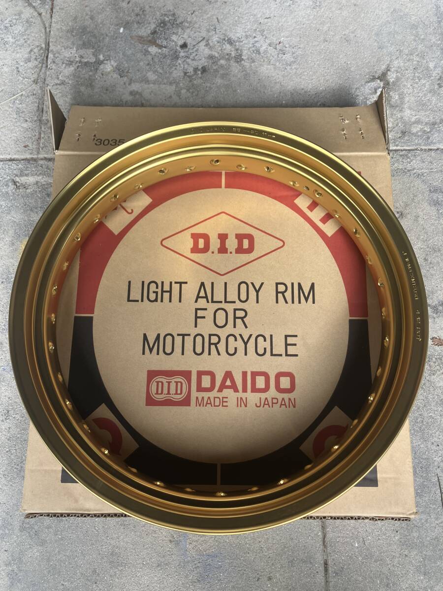 新品 DID 大同 アルミリム ゴールド MT3.50-18 36穴 SR400/SR500/XS650/FTR250/FTR223 などに 拍卖