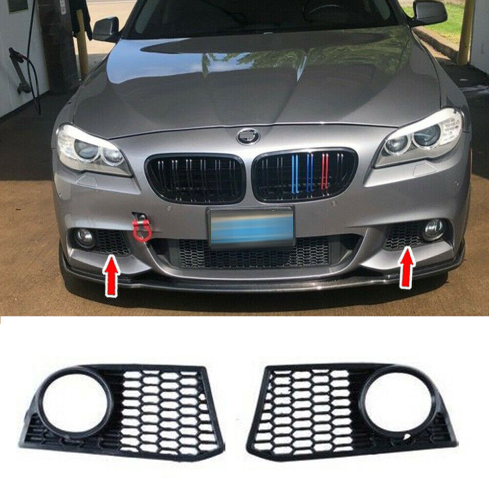 穴有タイプ BMW 5シリーズ F10 F11 Mスポーツ 2010-2014前期 ABS エアロ フロント フォグ カバー 左右セット 交換式拍卖