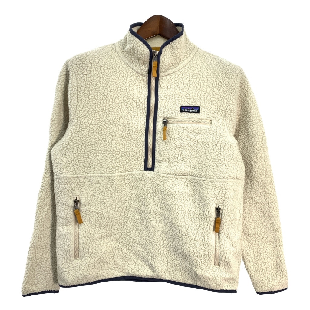 patagonia パタゴニア ハーフジップ レトロパイル フリースジャケット アウトドア アイボリー (レディース M) 中古 古着 S3451拍卖