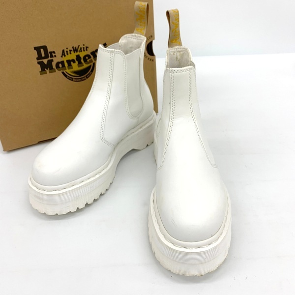 Dr.Martens V2976 QUAD MONO チェルシーブーツ サイドゴアブーツ ショート レディース UK6サイズ ホワイト ドクターマーチン 靴 IF13325■拍卖
