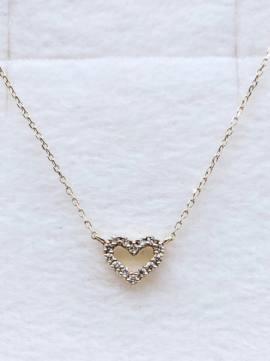 新品 正規品 AHKAH アーカー ネックレス 箱紙袋リボン イマジンハート ダイヤモンド 0.05ct プレゼント ギフト クロス拍卖