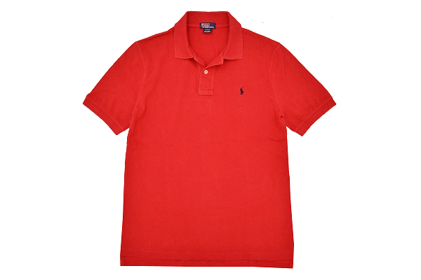 Y-8162★送料無料★Polo by Ralph Lauren ポロ ラルフローレン★正規品 レッド スモールポニーロゴ 鹿の子 半袖 ポロシャツ L 14-16 160cm拍卖