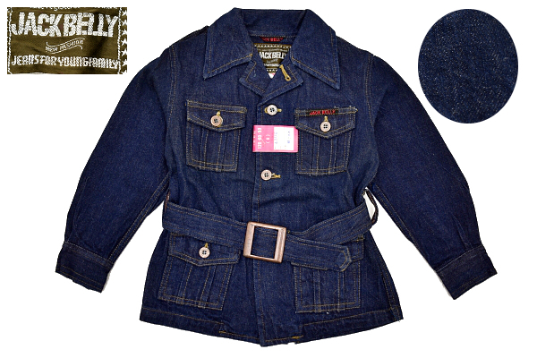 G-1087★新品 デッドストック★JACK BELLY★赤耳セルビッチ 1960年代 60s 70s 日本製 濃紺デニム ジャケット コート ジージャン 120cm 8歳拍卖