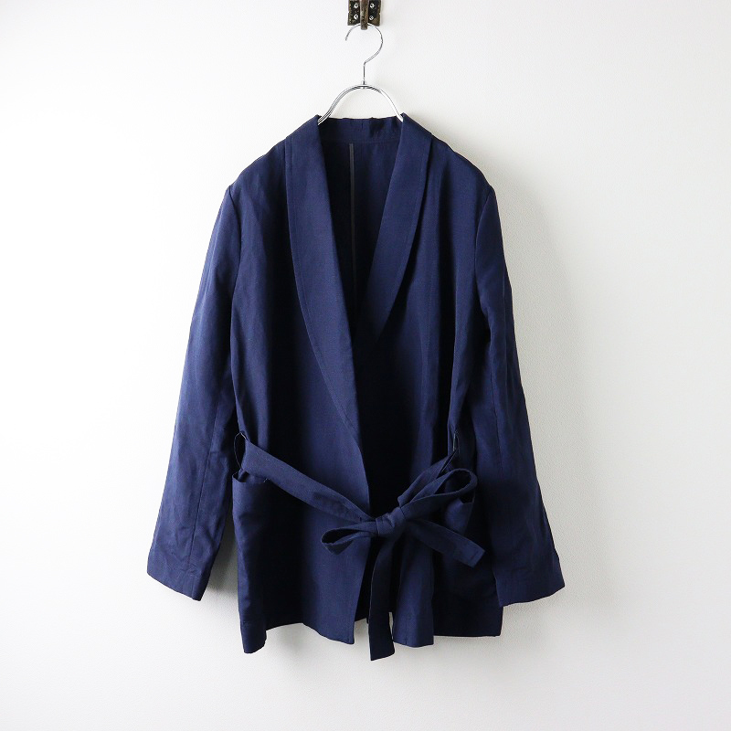 美品 2020SS レリル lelill リネンポリエステルジャケット 36/ネイビー アウター 羽織り【2400014146219】拍卖