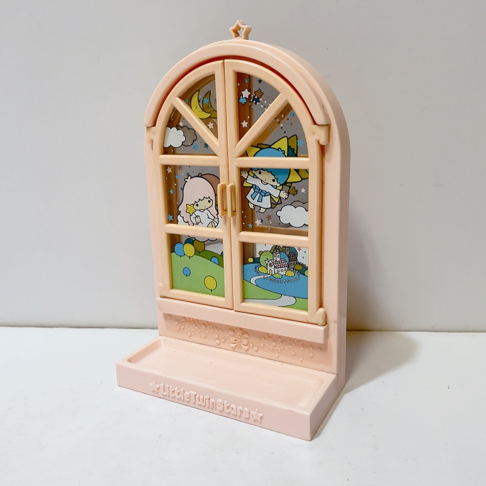 送料無料 即決 中古品★当時物 キキララ リトルツインスターズ スタンドミラー 鏡 日本製 1976年製 昭和レトロ サンリオ★プラスチック製拍卖