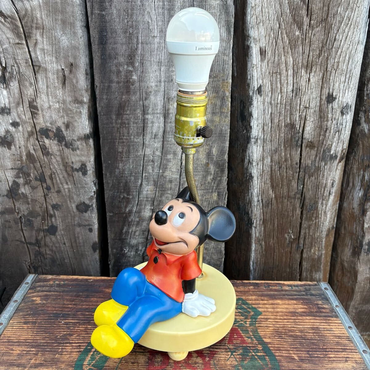 【1970s vintage】Disney desk lamp ディズニー デスクランプ ライト ミッキーマウス ビンテージ拍卖
