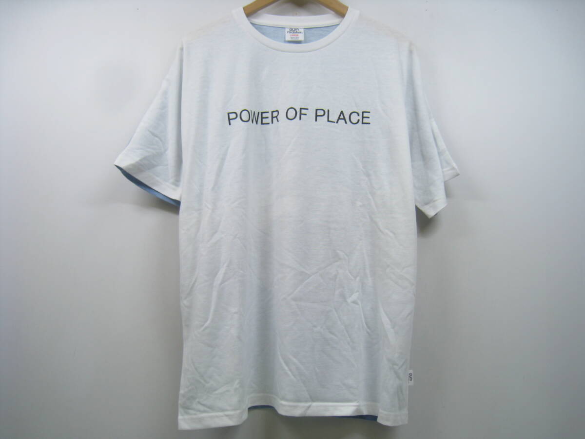 gym master ジムマスター Tシャツ 半袖 トップス 山 白×青 ホワイト ブルー サイズL拍卖