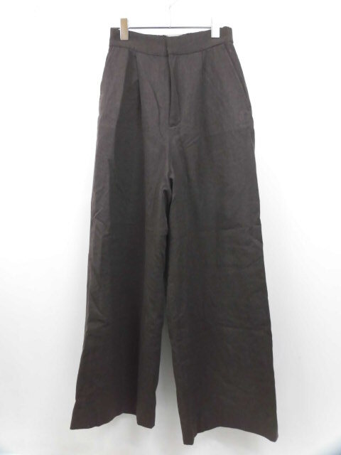 日本製 SACRA サクラ 119606112 ウール タックパンツ ウエストゴム ボトムス 無地 ウール100% ブラウン 茶 サイズ36拍卖