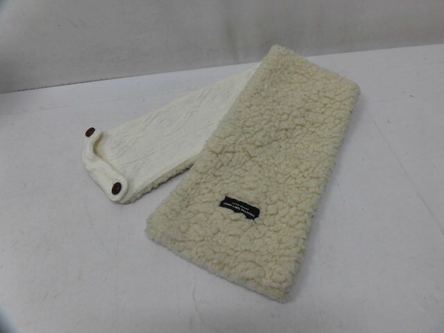 GREEN LABEL RELAXING グリーンレーベルリラクシング キッズ 子供用 ファー×ニット リバーシブルマフラー ベージュ×ホワイト 白拍卖