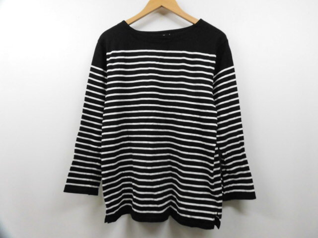 HARE ハレ HA020003N9 ボーダーカットソー 長袖Tシャツ 柄 トップス ロンT ブラック×ホワイト 黒 白 メンズ Mサイズ拍卖