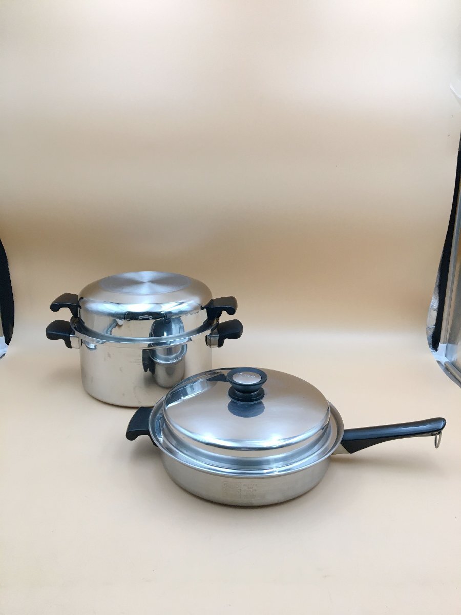 A12115◇ Amway Queen アムウェイ クイーン 鍋 片手鍋 両手鍋 2点セット 調理器具 アメリカ製 【中古】241105拍卖