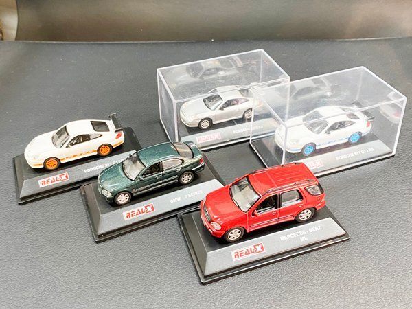 送料無料◆ ミニカー REAL-X ミニカー5種まとめ PORSCHE BMW MERCEDES-BENZ リアル-X 中古品拍卖