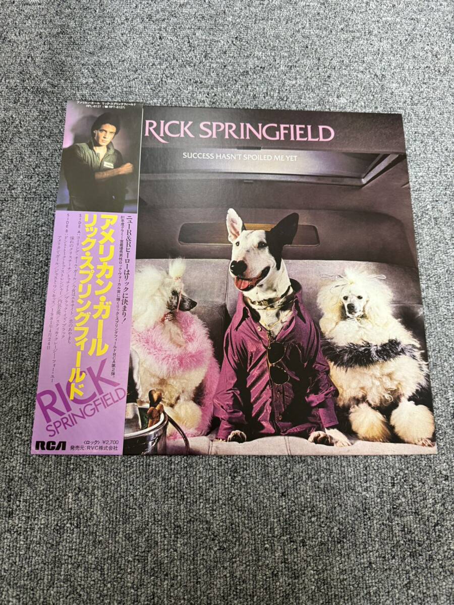 レコード/LP/帯 RICK SPRINGFIELD/SUCCESS HASN'T SPOILED ME YET/RCA RPL-8127/Z1108T021拍卖