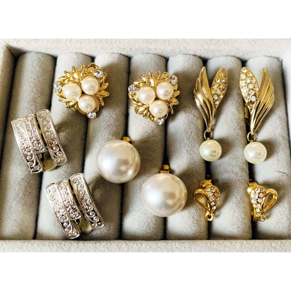 美品 各種イヤリング フェイクパール ダイヤ風CZ 刻印ありなど お得5点セット 大量 おまとめ売り No.S468拍卖