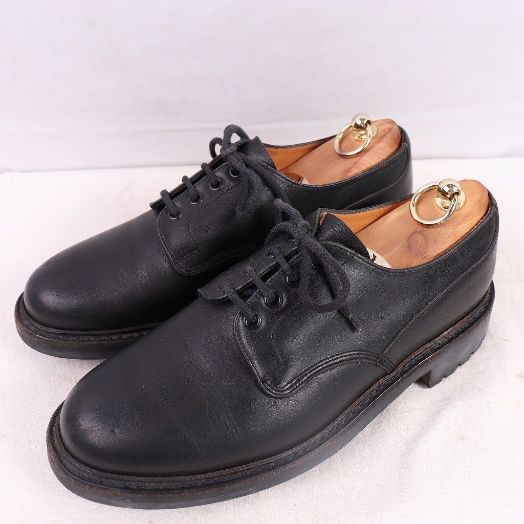 チャーチ 27.5cm 位 Church's プレーン ダービー ブラック 黒 イングランド製 英国靴 イングランド ドレス メンズ 革靴 中古靴 ds4740拍卖