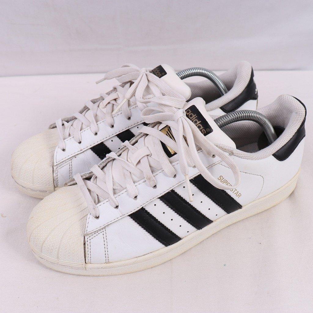 SUPERSTAR 26.5cm/adidas スーパースター アディダス スニーカー 白 ホワイト 黒 金ベロ 中古 古着 レディース ad5718拍卖