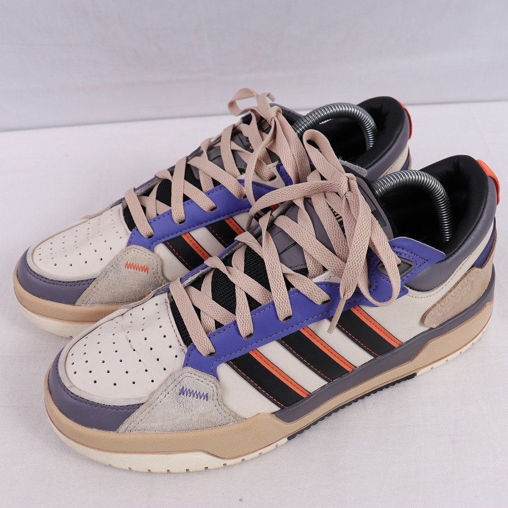 100DB 26.0cm/adidas 100DB アディダス スニーカー ベージュ 白 黒 パープル オレンジ 中古 古着 メンズ ad5733拍卖