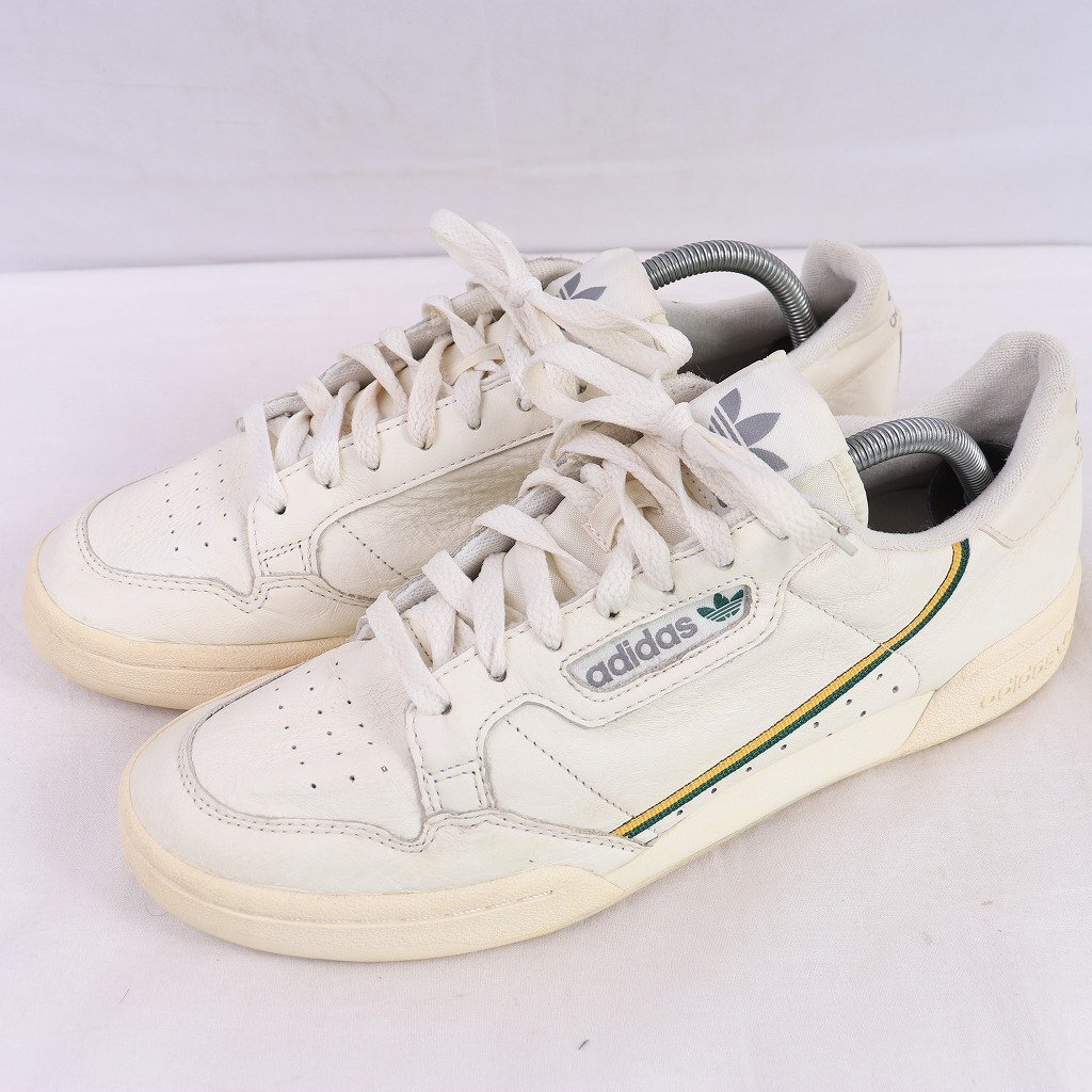 CONTINENTAL 80 28.0cm/adidas コンチネンタル 80 アディダス スニーカー オフホワイト 緑 黄色 中古 古着 メンズ ad5739拍卖