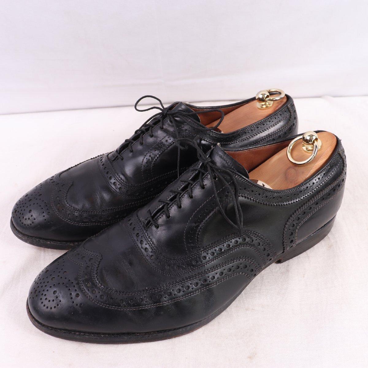 アレンエドモンズ 10 EEE/ 28.0cm 位 ウイングチップ 黒 McAllister ALLEN EDMONDS USA製 マカリスター ドレス 革靴 メンズ 中古 ds4783拍卖