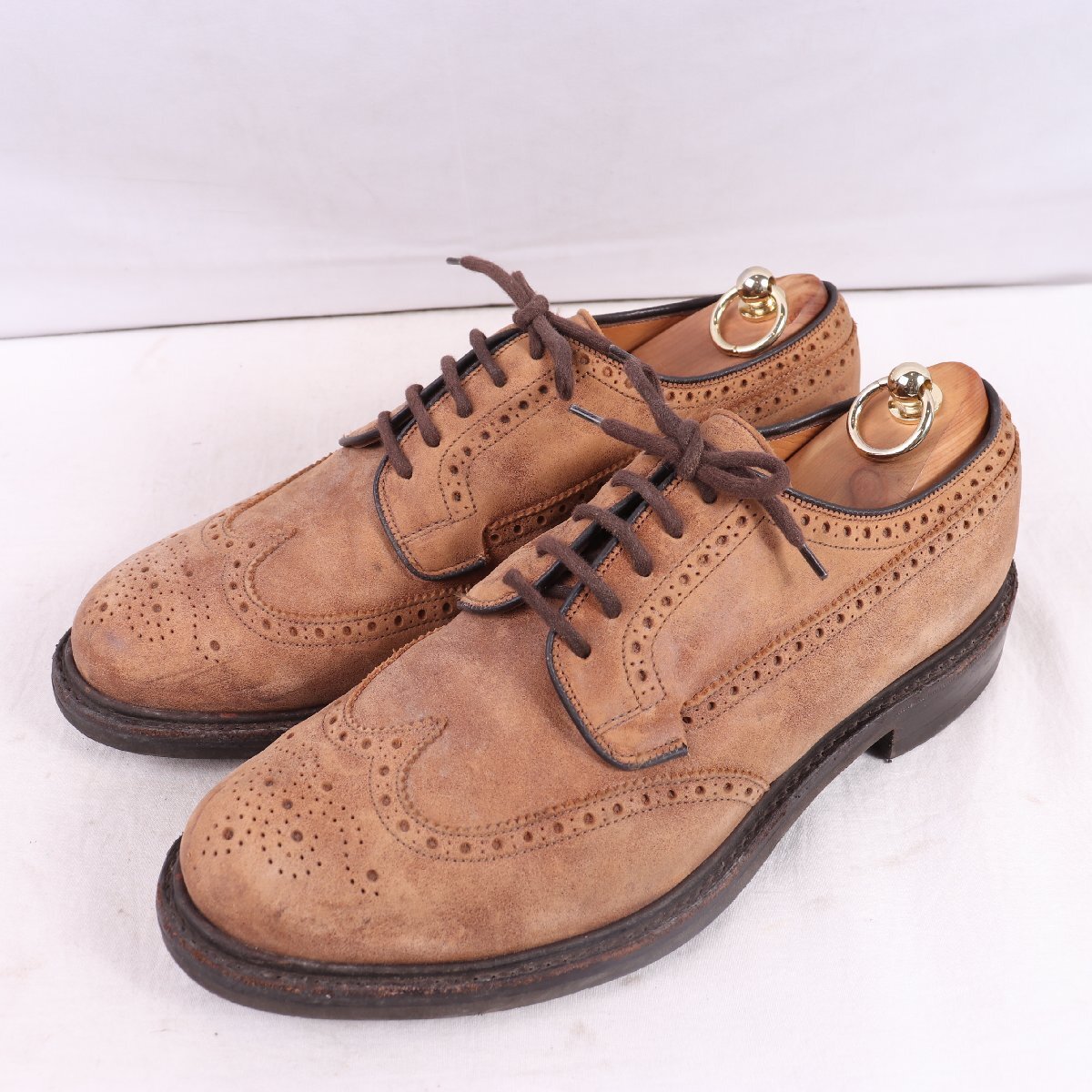 チャーチ27.cm-28.0cm 位 103 ラスト Church's ヌバック ベージュ イングランド製 英国靴 ドレス メンズ 革靴 中古靴 ds4796拍卖