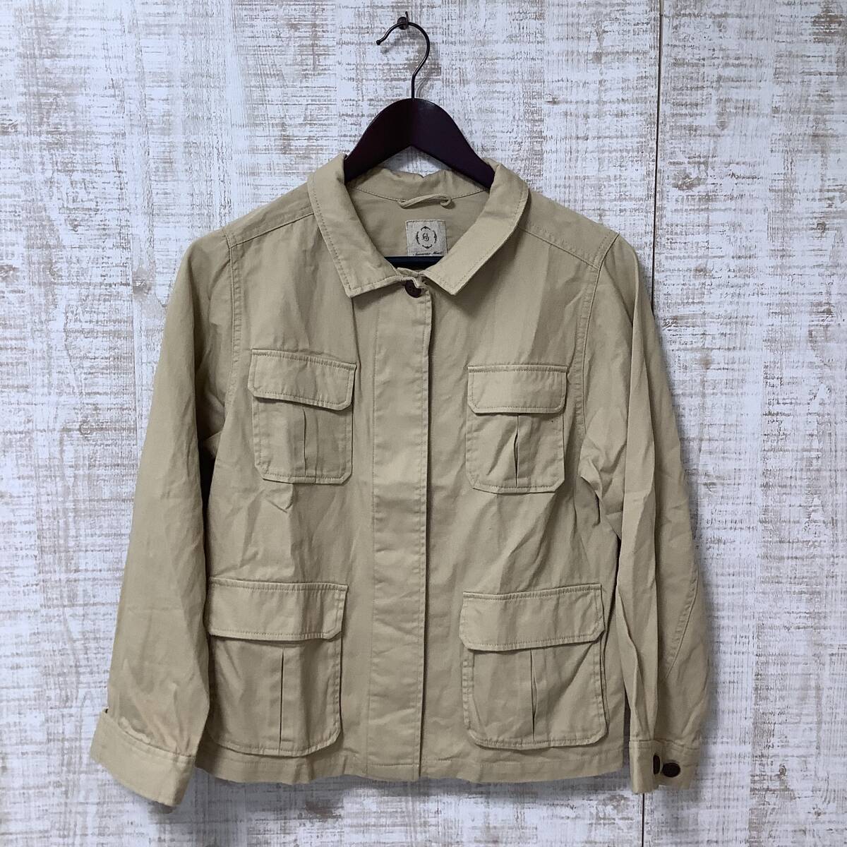 A638◇Samansa Mos2|サマンサ モスモス ジャケット シャツアウター ベージュ系 サイズF拍卖