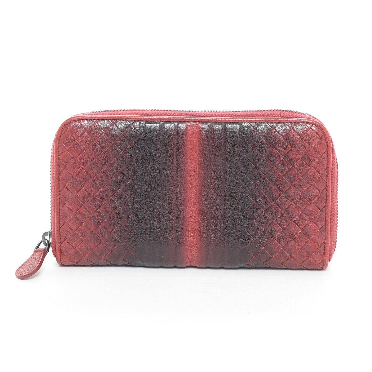 ◆490740 BOTTEGA VENETA ボッテガヴェネタ ●ラウンドファスナー長財布 イントレチャート ジップアラウンドウォレット レッド拍卖