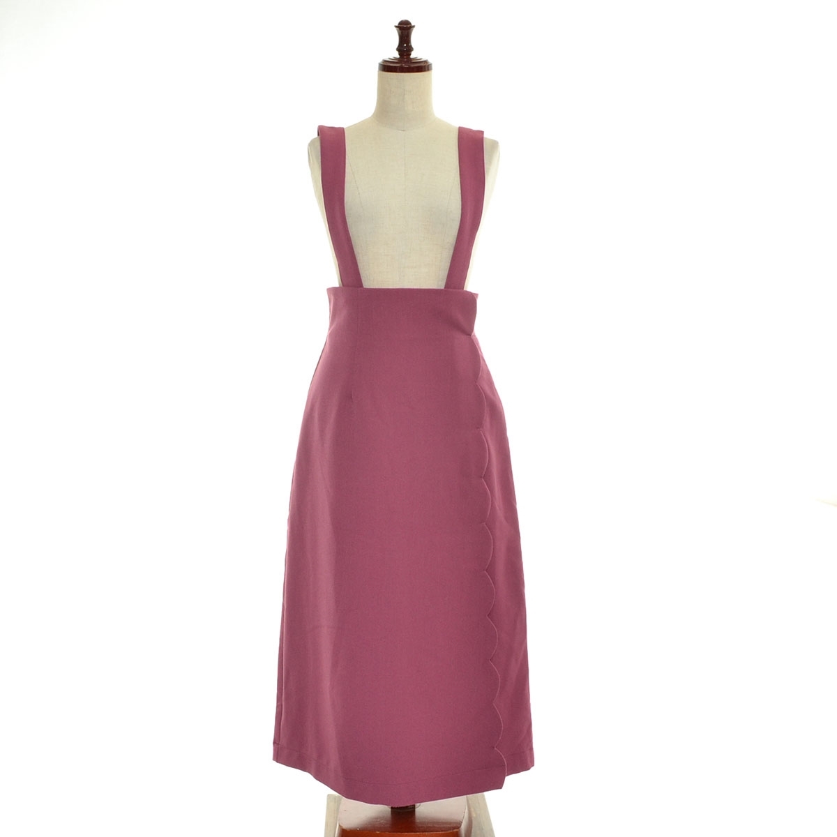 □518581 MiiA ミーア ○ロングスカート ストラップ付きスカラップSK ★ サイズM レディース ピンク系拍卖