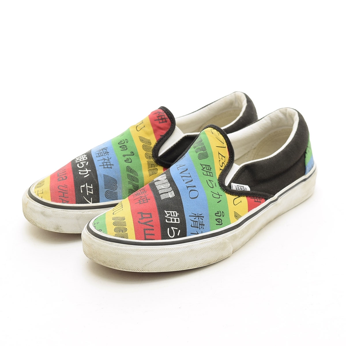 〇518972 VANS バンズ ヴァンズ ◯スニーカー SLIP ON スリッポン サイズ27.0cm メンズ レインボー拍卖